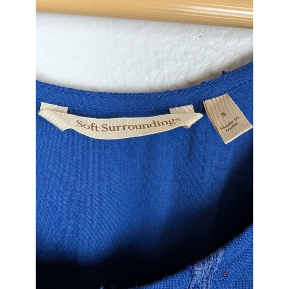 Soft Surroundings Blue Sequin Tiered Midi Dress Small - Picture 4 of 6